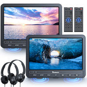 10.5" Dual Screen Portable DVD Player for Car with Built-in Rechargeable Battery and HDMI IN