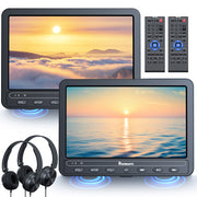 10.5" Dual Screen Portable DVD Player for Car with Built-in Rechargeable Battery and HDMI IN