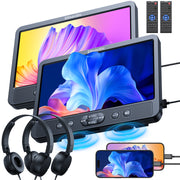 10.1" Dual Car DVD Players with HDMI Input, Headphones, Mounting Brackets, DVD Player for Car Support USB/SD Card, AV in/Out, Last Memory, Play A Same or Two Movies(2 Players)