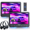 10.5" Dual Screen Portable DVD Player for Car with Built-in Rechargeable Battery, Support USB/SD Card, Last Memory