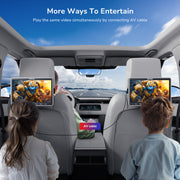 10.1" Dual Car DVD Players for Kids with HDMI Input 2 Headphones Mounting Bracket, Support Same/Different DVD Playing, Last Memory, Region Free, USB SD Card (2 Headrest DVD Players)