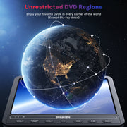 10.5" Dual Screen Portable DVD Player for Car with Built-in Rechargeable Battery, Support USB/SD Card, Last Memory