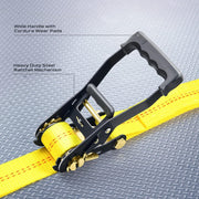 2" x 96" 10,000lbs Car Tie Down Straps for Trailers with Stake Pocket D Ring