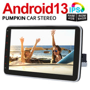 Pumpkin 10.1 Inch Adjustable IPS Touch Screen Android 13 Single Din Car Audio/Stereo with Wireless Carplay (4GB+64GB)