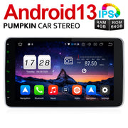 Pumpkin 10.1 Inch Adjustable IPS Touch Screen Android 13 Single Din Car Audio/Stereo with Wireless Carplay (4GB+64GB)