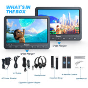 10.5" Dual Screen Portable DVD Player for Car with Built-in Rechargeable Battery and HDMI IN